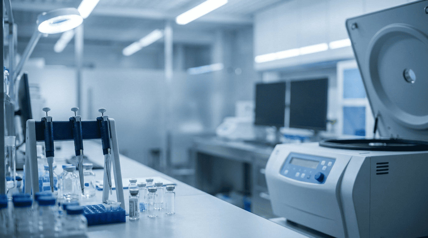 Secure research laboratory workspace prepared for wholesale order processing